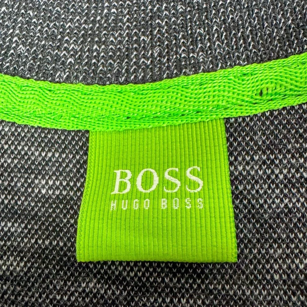 Hugo Boss Men's Heathered Charcoal Polo with Subtle Logo
